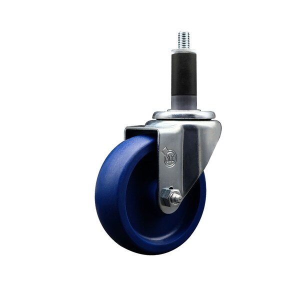 4'' SS Solid Poly Wheel Swivel 1-1/8'' Expanding Stem Caster